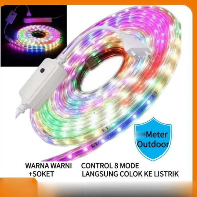 ------] Lampu LED STRIP 3528 2835 220v 8 METER 5050 OUTDOOR/ INDOOR SELANG RGB