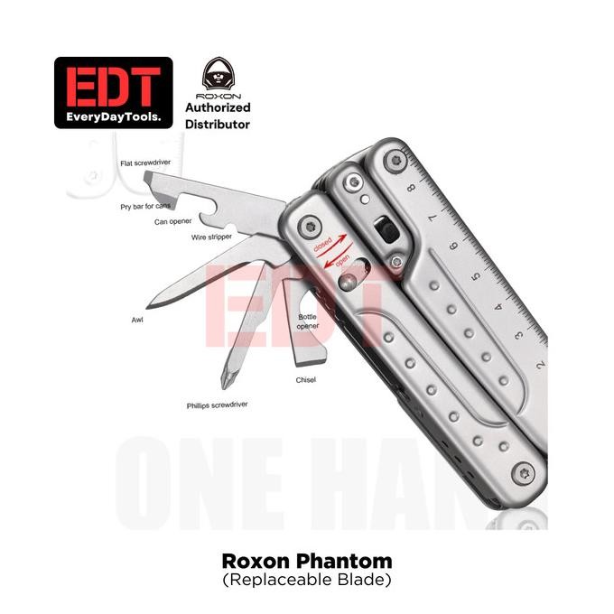 Roxon Phantom | Replaceable Knife Blade | Full Size Edc Outdoor Multitool Original Dan Terpercaya