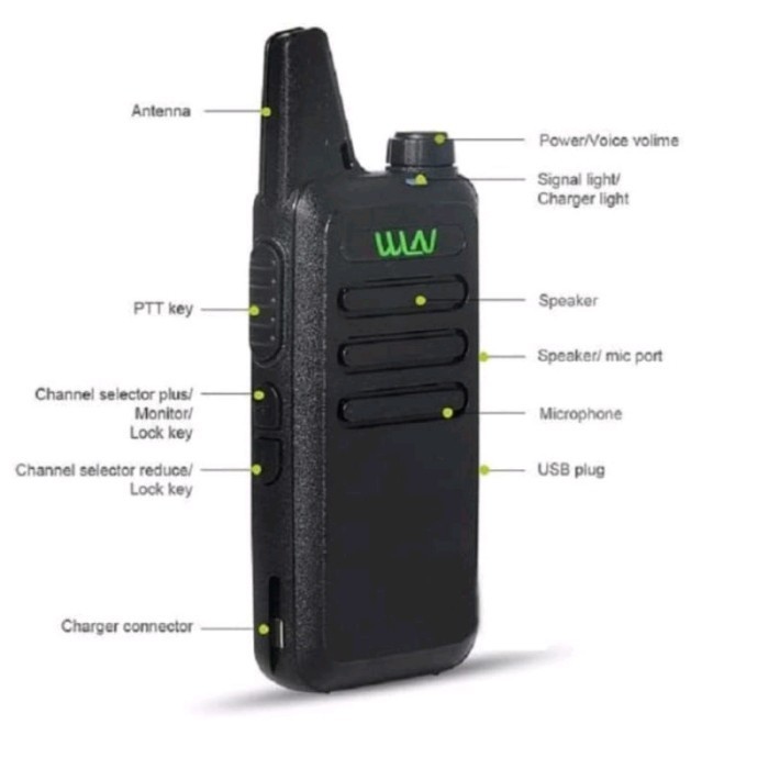 HT WLN 2PCS WALKIE TALKIE HT WLN KD-C1 HT UHF FREE HANDSFREE KDC1 / HT