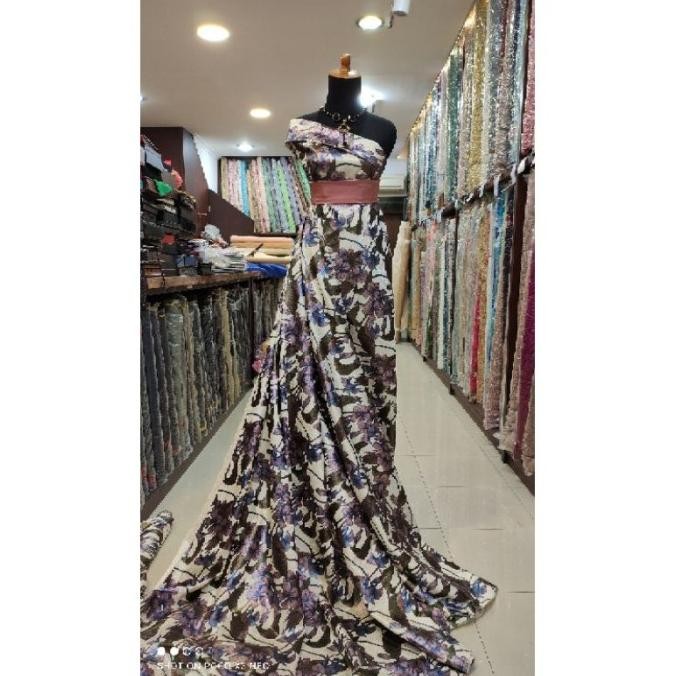 (:(:(:(] Kain Jacquard Emboss Putih Dress