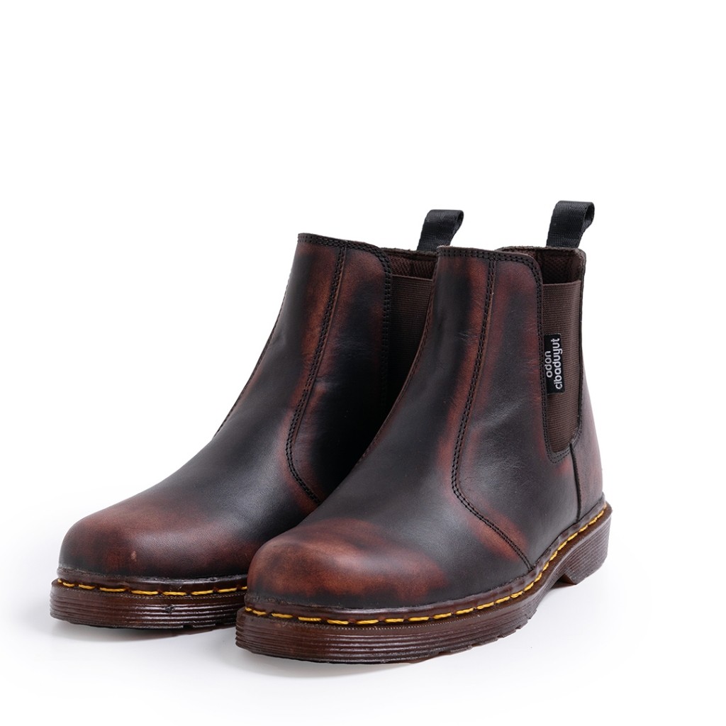 PROMO SEPATU WANITA  Sepatu Boots Pria Kulit Asli OC Elder BO Odon Cibaduyut Kantor Casual Coklat