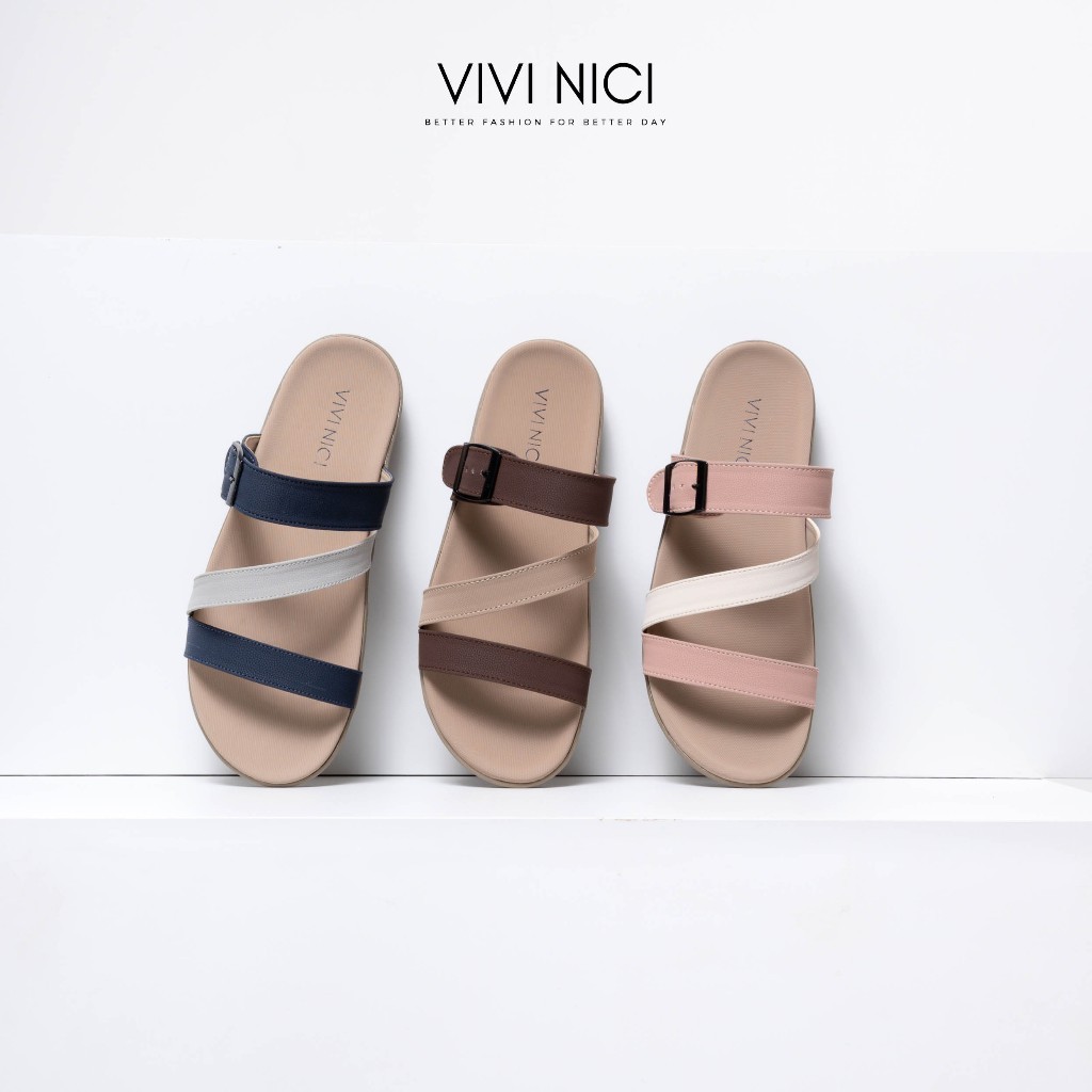 SEPATU SANDAL WANITA  VIVI NICI - Casey Sandal Wanita Teplek