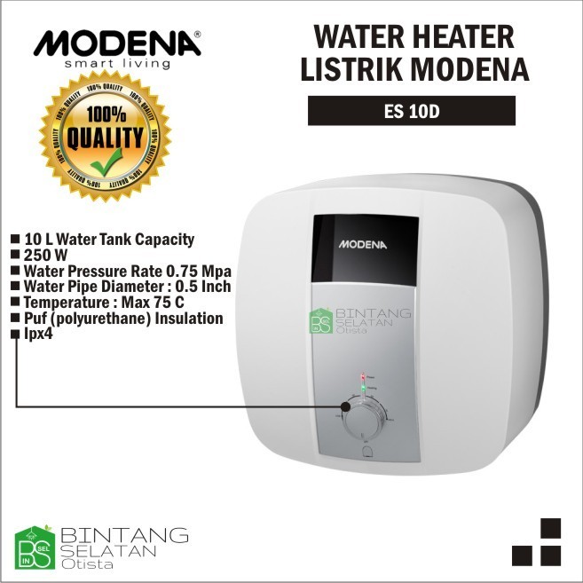 NEW WATER HEATER LISTRIK MODENA 10LITER ES 10 D ORI