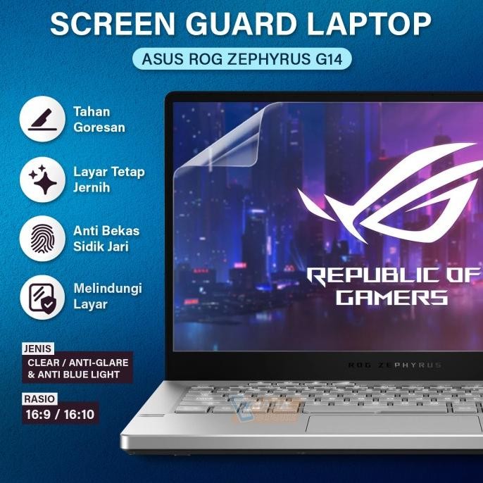Anti Gores Asus ROG Zephyrus G14 14" Laptop Screen Guard Glare Blue