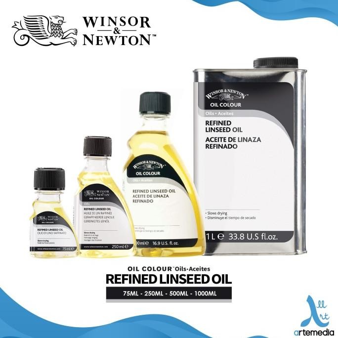 

MEDIUM CAT MINYAK WINSOR & NEWTON REFINED LINSEED OIL PAINTING ORIGINAL