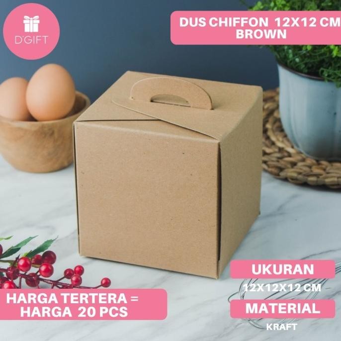 

BEBAS ONGKIR - 20pcs-Dus Chiffon Mini/Dus Kue/Kotak Kue/ Carry Box/GiftBox Kue