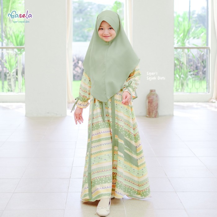 BOOM SALE Gamis Muslim Anak Perempuan Azmya Dress By Basela Kids