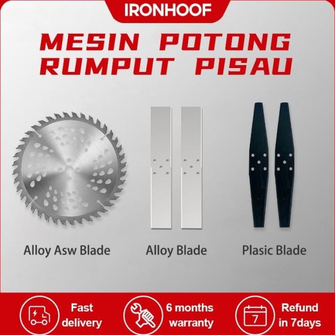 Berkualitas IRONHOOF Mesin Potong Rumput 7" Pisau - 7 inch Pisau