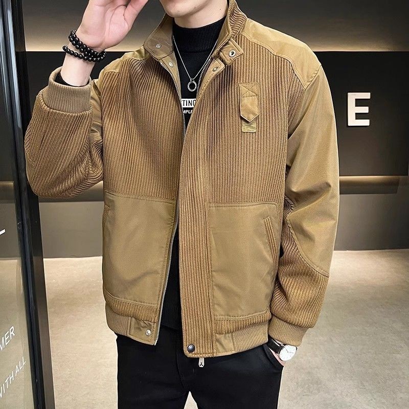 Jaket Rajut Gaya Korea Pria, Jaket Kasual Pas Badan untuk Pria