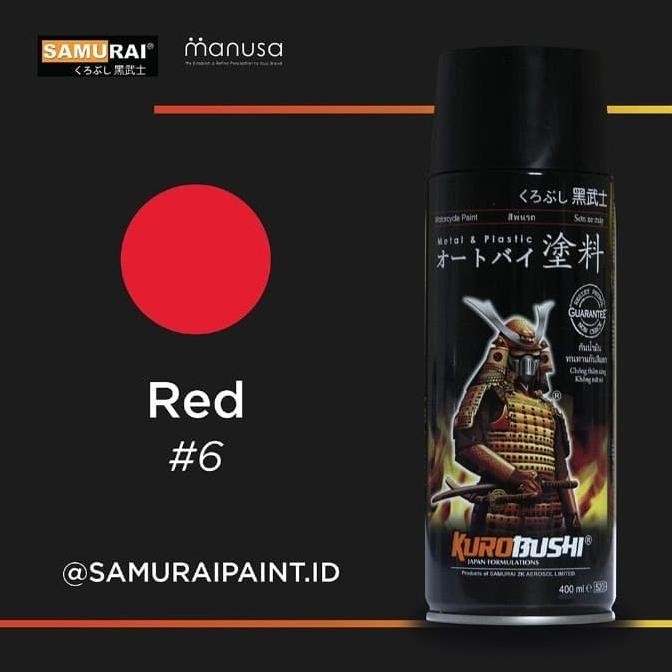 

SAMURAI PAINT STANDARD RED 6 WARNA MERAH STANDAR 6 CAT AEROSOL ORIGINAL