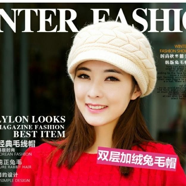 TOPI RAJUT KOREA TOPI HIJAB TOPI MUSIM DINGIN WANITA