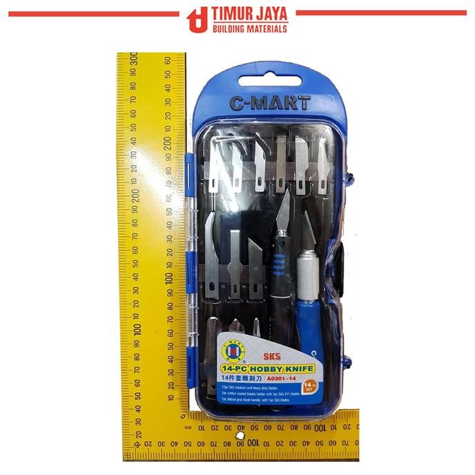 

Berkualitas Hobby Knife Set Cmart / Pisau Ukir Pahat / Cutter Set 14 pcs
