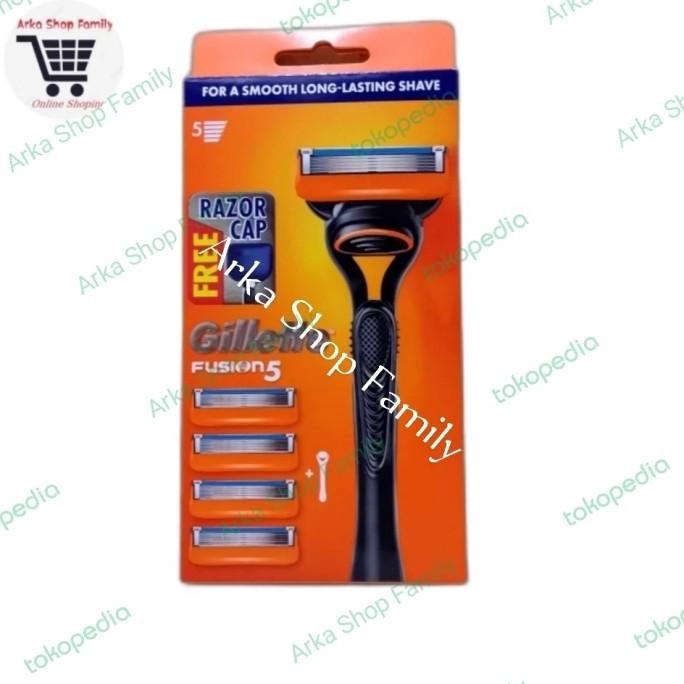 

Berkualitas GILLETTE Fusion 5 Isi 1 Handle+4 Refill Pisau Cukur+Include Razor Cap