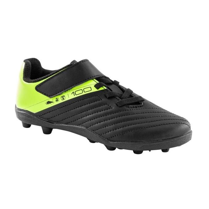 DECATHLON KIPSTA SEPATU BOLA AGILITY 100 - HITAM/KUNING- 8590458