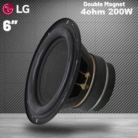 ori - speaker hi-fi 6inch 200w audio subwoofer double magnet 4ohm 6" 200watt
