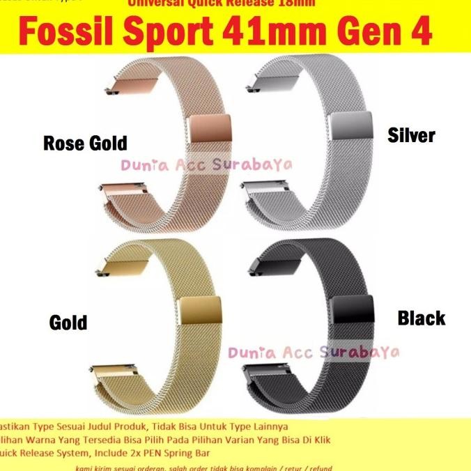 ori - strap magnet universal quick release 18mm fossil sport gen 4 41mm