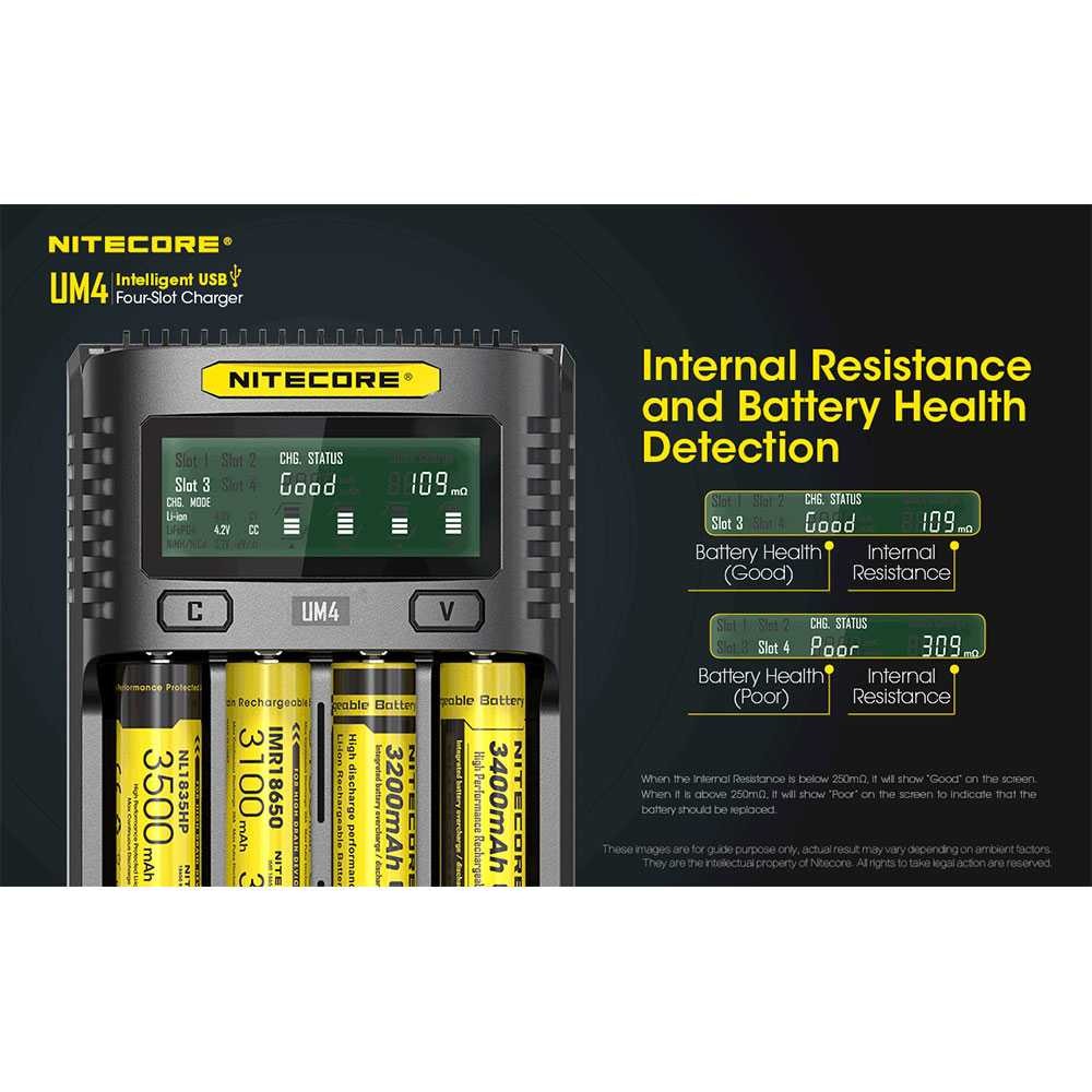 Nitecore Intelligent USB Charger Baterai 4 Slot Li-ion NiMH - UM4