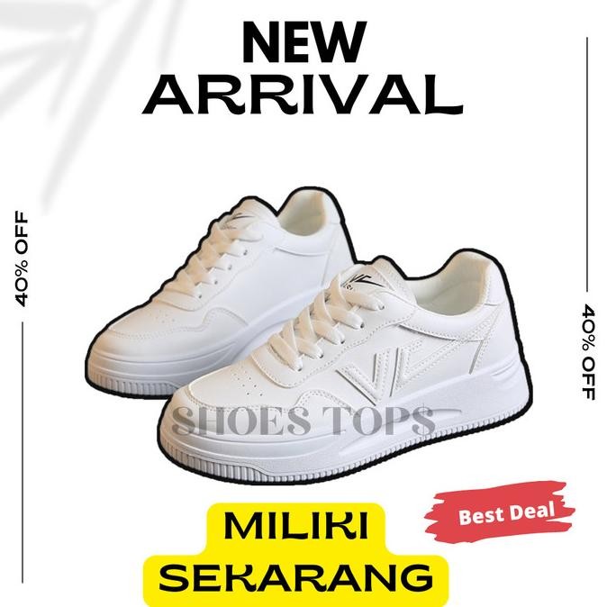 SEPATU SNIKERS WANITA REMAJA CEWEK KOREANSTYLE CEKLIST VL WARNA PUTIH
