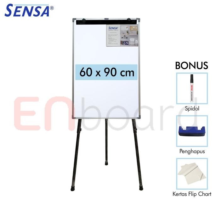 

TERLARIS - Flip Chart / Flipchart / Papan Presentasi Non Magnet Sensa 60 x 90 cm