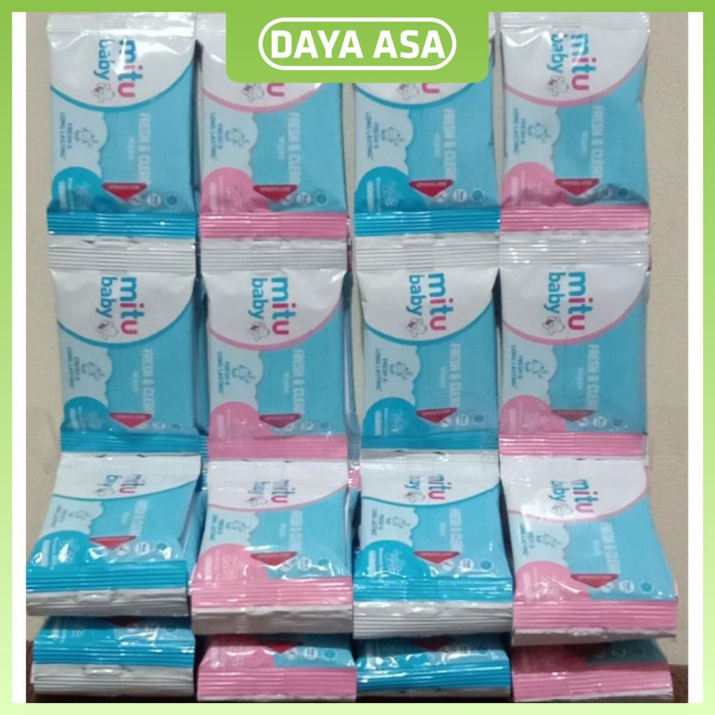 1 pcs Tisu Basah Mitu Kemasan Travel Sachet Renceng Baby Wipes Tissue