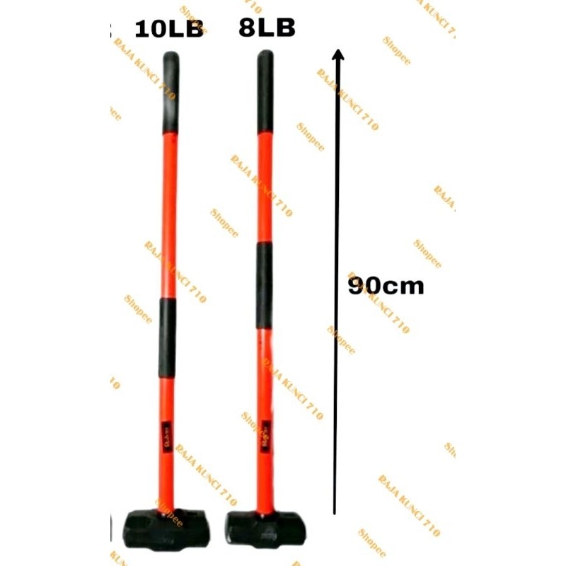 Palu Batu - Palu Bodem Gagang Fiber 8Lb 10Lb 12Lb / Bodem Grip Aret - 12 Lb