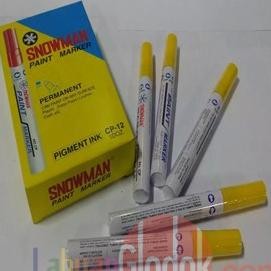 

TERBARU - Spidol Permanent Paint Marker Snowman Kuning Isi 12 Pcs