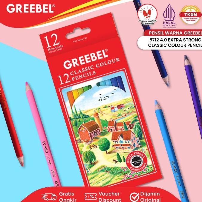 

GREEBEL PENSIL WARNA 5712 CLASSIC COLOR ISI 12 COLOURING COLOR PENCIL