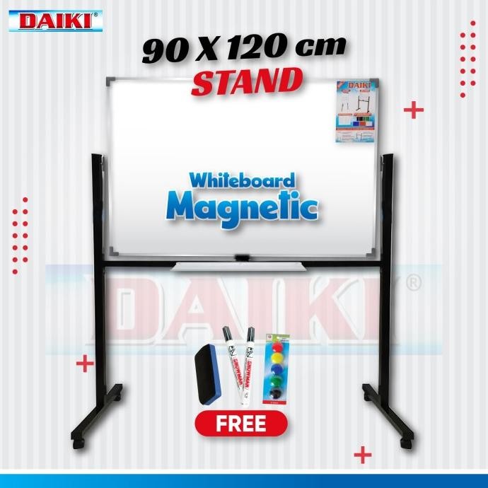 

BEBAS ONGKIR - Whiteboard / Papan Tulis Magnet DAIKI Single Face stand Uk 90x120 Cm