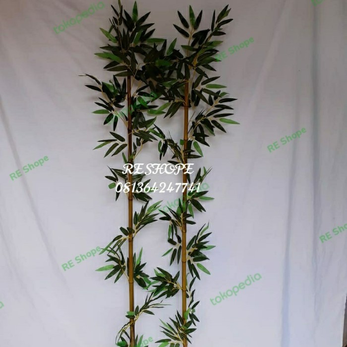 Batang Bambu/Daun Bambu/Bunga Hias Pohon Plastik 170Cm New