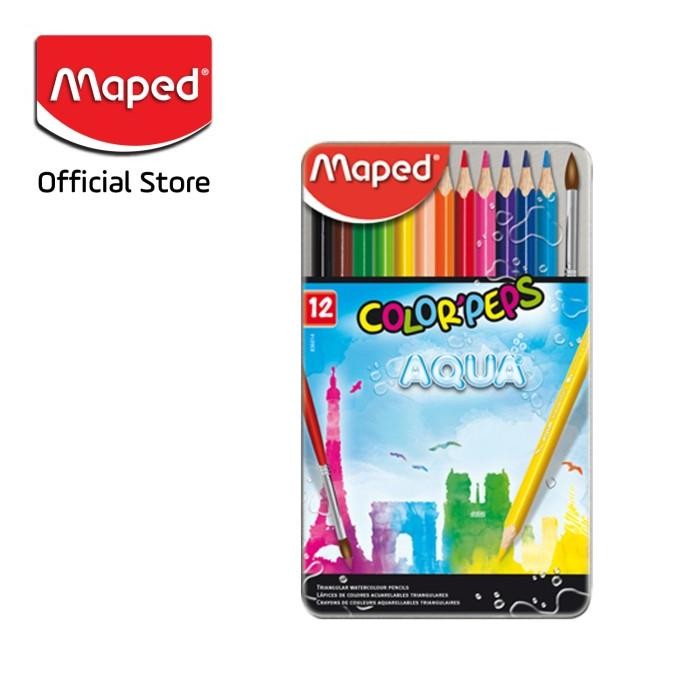 

MAPED PENSIL WARNA WATER COLOR PENCIL 12' - METAL BOX