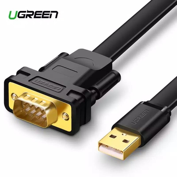 Ugreen USB2.0 to DB9 RS232 FTDI Adapter Flat 1m Black-20206