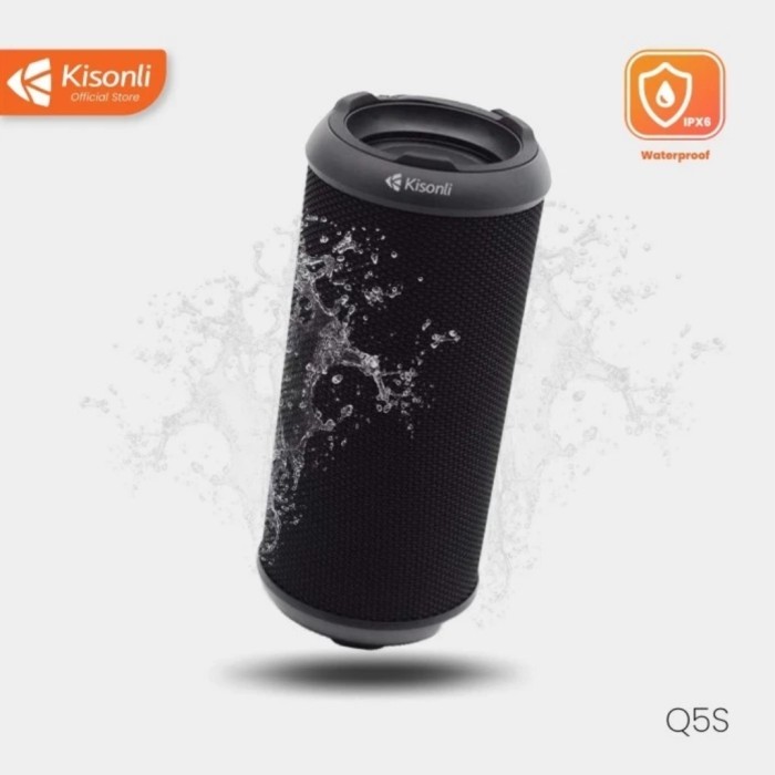 TERLARIS Kisonli speaker bluetooth portable Q5s dual bass - Hitam
