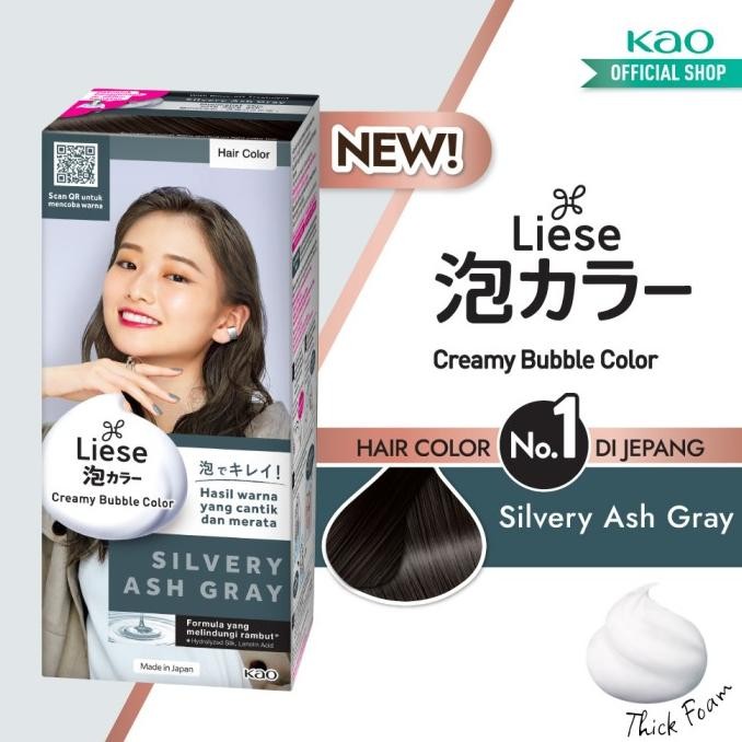 

TERSEDIA LIESE BUBBLE HAIR COLOR FOAM SILVERY ASH GRAY - CAT RAMBUT PERMANENT