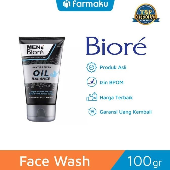 

TERSEDIA BIORE MENS FACIAL FOAM GENTLE & CLEAN OIL BALANCE 100 GR - SABUN MUKA