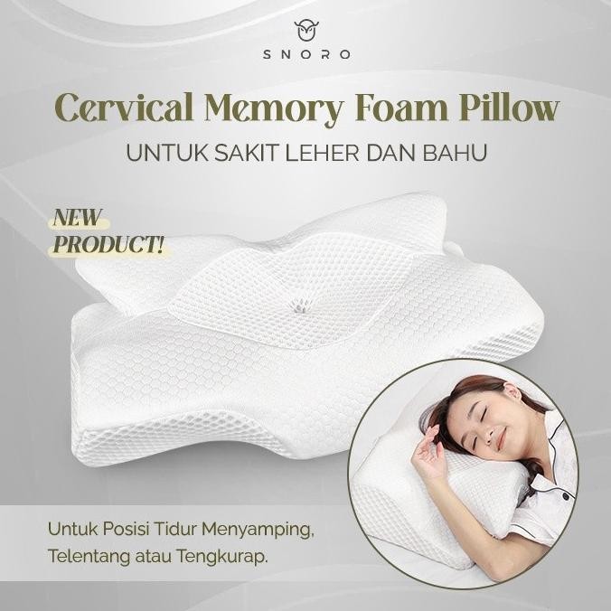 

TERSEDIA SNORO CERVICAL MEMORY FOAM PILLOW |BANTAL PREMIUM SAKIT LEHER BAHU