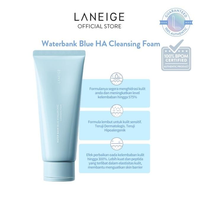 

TERSEDIA LANEIGE WATER BANK BLUE HYALURONIC CLEANSING FOAM 150 GR