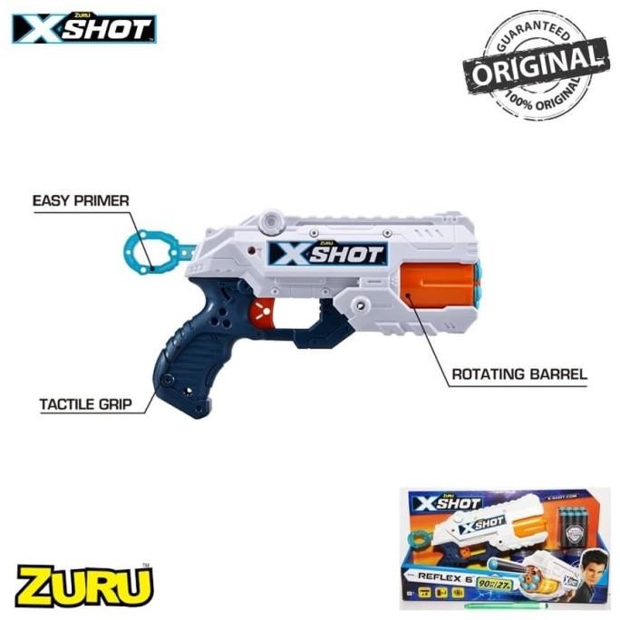 

TERSEDIA ZURU X-SHOT EXCEL REFLEX REVOLVER TK 6 BLASTER - FOAM DARTS - CANS