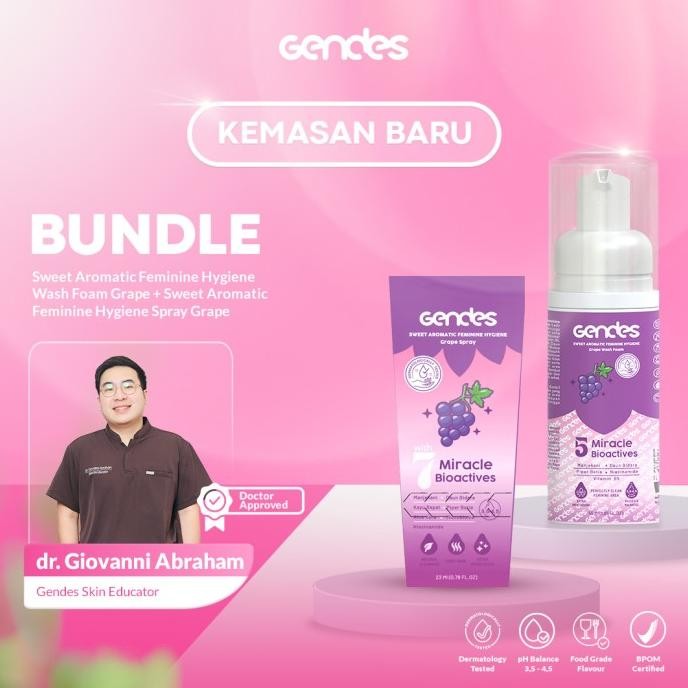 

TERSEDIA BUNDLING GENDES SWEET AROMATIC FOAM GRAPE DAN SPRAY