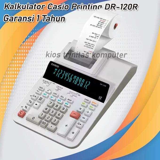 

TERLARIS - Kalkulator Casio Printing DR-120R (Calculator Original Asli DR 120 R)