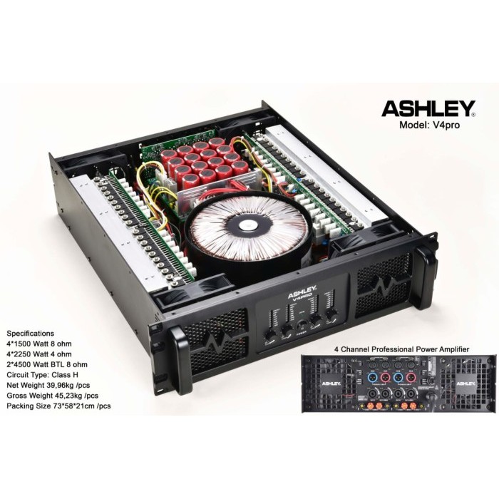 TERBARU Power AMPLIFIER ASHLEY V4PRO V4 PRO v 4pro v 4 pro