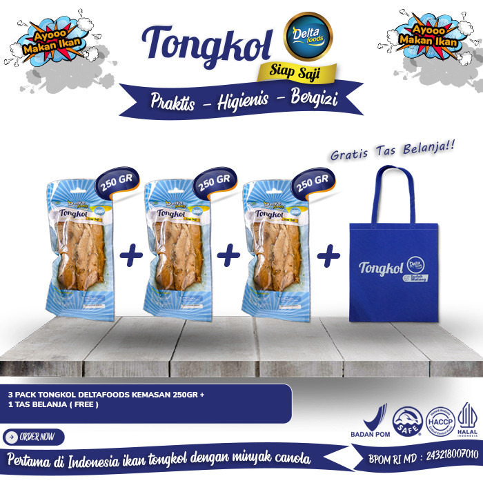 

DeltaFoods - Ikan Tongkol Siap Saji 250gram Bundling 3 Free Totebag PROMO
