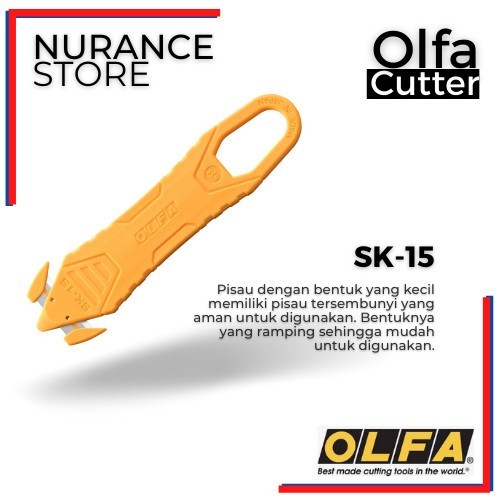 

OLFA CUTTER SK-15 (CUTTER MEMBUKA PLASTIK WRAPPING DAN STRAPPING BAND) TERBATAS Kode 765