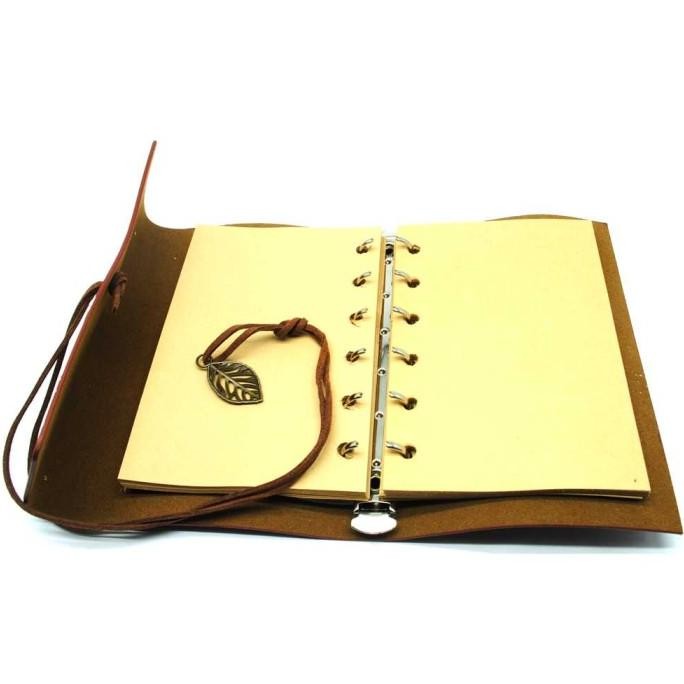 

BINDER NOTE BUKU CATATAN AGENDA KERJA COVER KULIT RETRO VINTAGE A5 A6