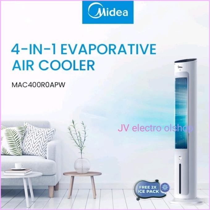 MIDEA Air Cooler MIDEA Tower Fan 4in1  MAC400R0APW 4L Ionizer-Humidity