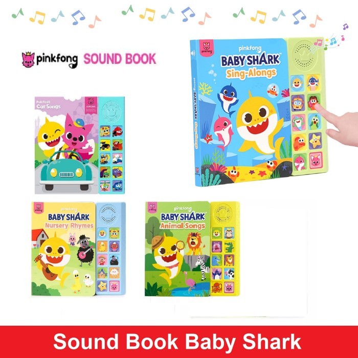 

PROMO! Sound Book Pink Fong Baby Shark Car Animal Nursery Songs