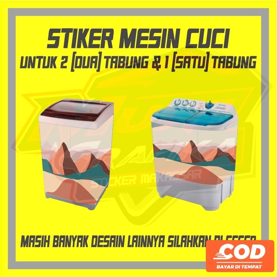 Setiker Walpaper Seticker Mesin Cuci 2 Tabung 1 Tabung  2Tabung 1tabung Fullbody