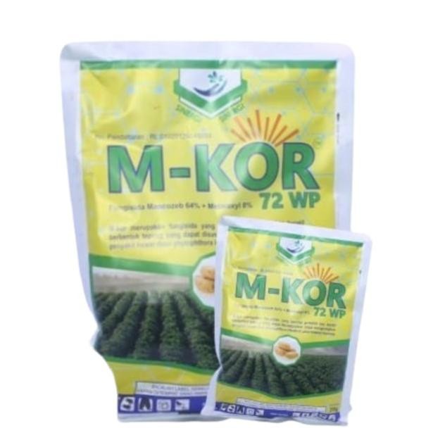 Fungisida Dua Bahan Aktif M-Kor 72Wp 100 Gram Mankozeb + Metalaksil