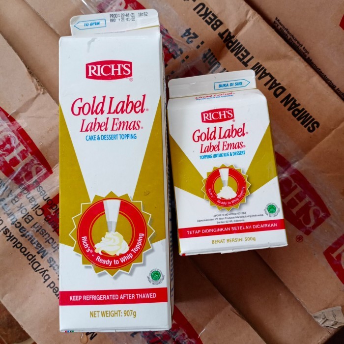 

CUCI GUDANG Whipping cream Rich,s Gold Label Emas Kode 754