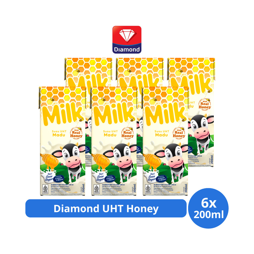 

Diamond Milk Susu UHT Honey 200ml x 6 pcs