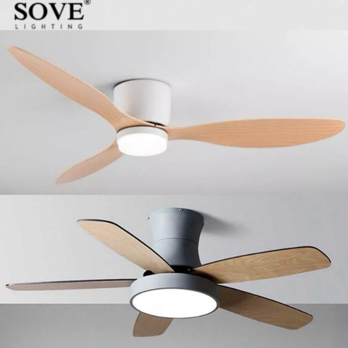 Kipas Angin Gantung Sove Plafon Ceiling Fan 52 Inch Lampu Led Light